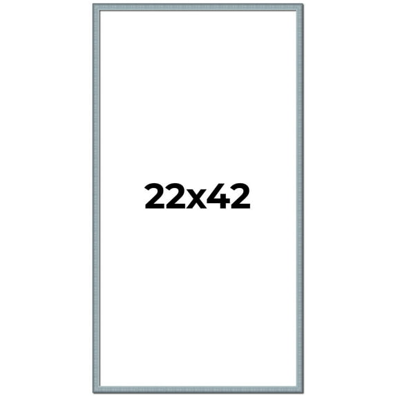 22x42 Frame Blue Scuffed Farm Board Solid Wood Picture Frame Width 0.75 Inches | Interior Depth 0.5