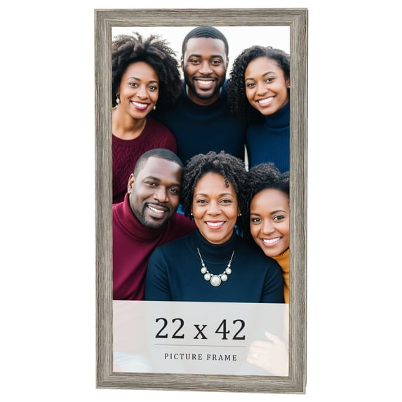 22x42 Frame Grey Solid Wood Picture Frame Width 1 Inches | Interior Frame Depth 0.5 Inches |