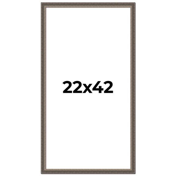 22x42 Frame Silver Real Wood Picture Frame Width 1.25 Inches | Interior Frame Depth 0.5 Inches |