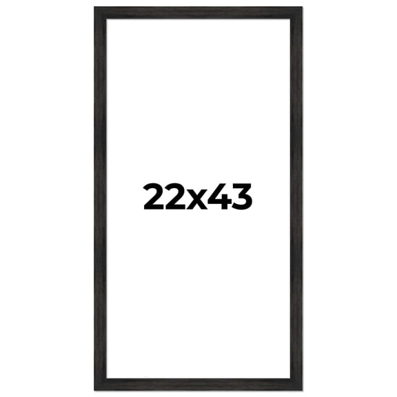 22x43 Frame Black Rustic Barnwood Solid Wood Picture Frame | 1.5 Inch Moulding Width | Includes UV