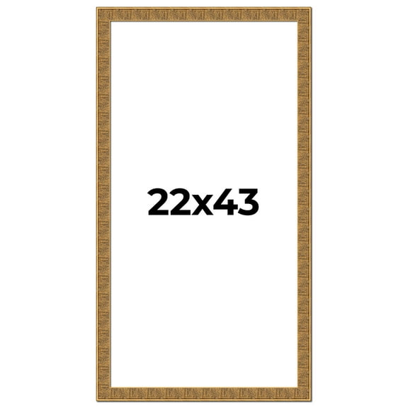 22x43 Frame Black and Gold Distressed Solid Wood Sonoma Picture Frame | 1.625 Inch Moulding Width |