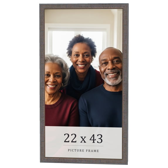 22x43 Frame Blue Kingsley Pewter Solid Wood Picture Frame Width 0.75 Inches |Interior Depth 0.5