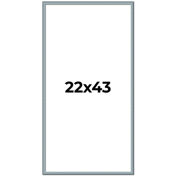 22x43 Frame Blue Scuffed Farm Board Solid Wood Picture Frame Width 0.75 Inches | Interior Depth 0.5