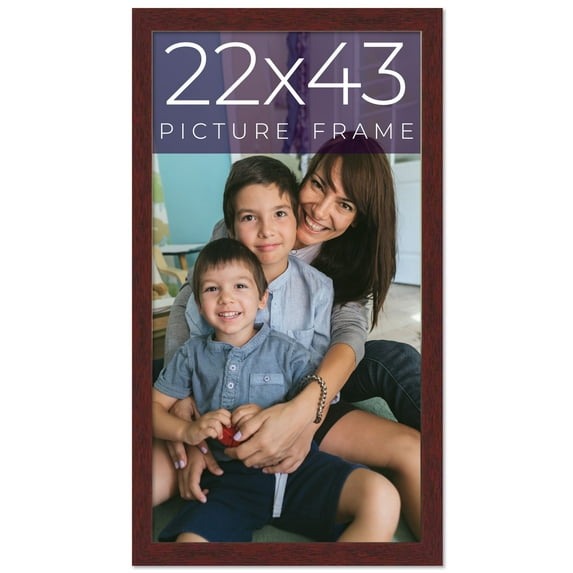 22x43 Frame Brown Solid Wood Picture Frame Width 0.75 Inches | Interior Frame Depth 0.5 Inches |