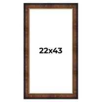 22x43 Frame Brown Walnut Gold Ornate Trim Solid Wood Plein Air Picture Frame | 3 Inch Moulding
