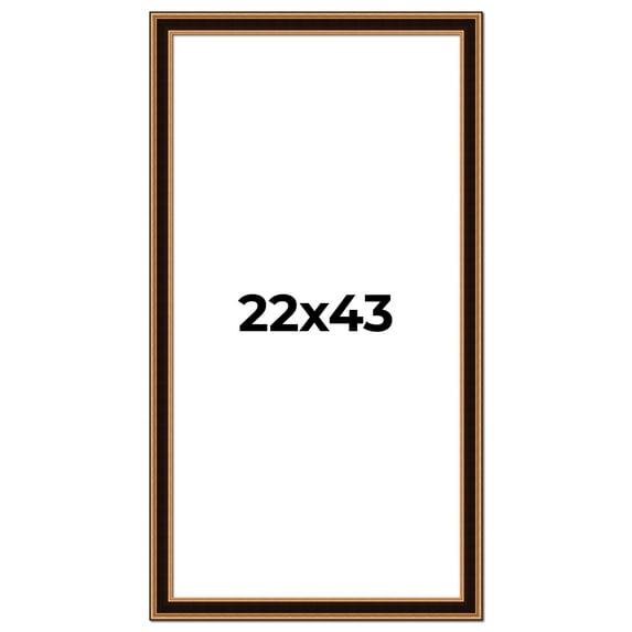 22x43 Frame Gold Brown Plein Air Vintage Solid Wood Picture Frame | 1.75 Inches Moulding Width |