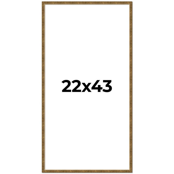 22x43 Frame Gold Solid Wood Picture Frame - Complete Modern Photo Frame Includes UV Acrylic