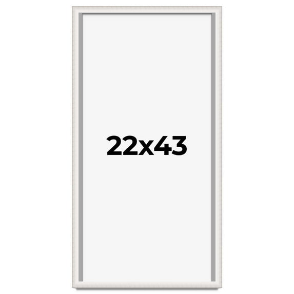 22x43 Shadow Box Silver Brushed Striped Display Frame | 1.625 Inches Deep | 1 Inch Moulding Width |