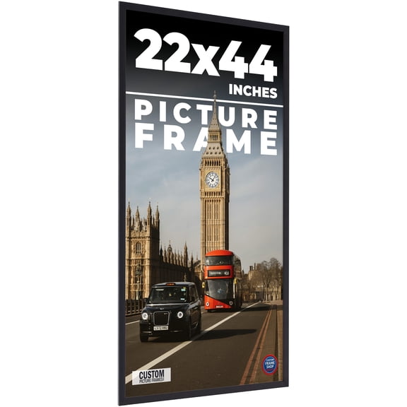 22x44 Frame Black Real Wood Picture Frame Width 0.75 inches | Interior Frame Depth 0.5 inches |