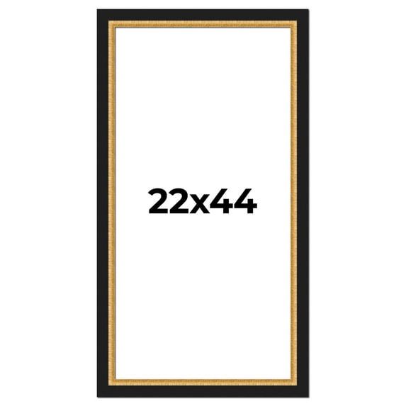 22x44 Frame Gold Real Wood Picture Frame Width 2.25 Inches | Interior Frame Depth 0.5 Inches |