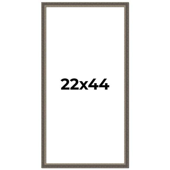 22x44 Frame Silver Real Wood Picture Frame Width 1.25 Inches | Interior Frame Depth 0.5 Inches |