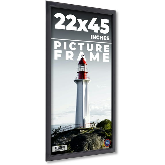 22x45 Frame Black Passaggi Solid Wood Picture Frame Width 1.5 Inches | Interior Depth 0.5 Inches |