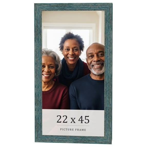 22x45 Frame Blue Rustic Barnwood Solid Wood Picture Frame Width 1.25 Inches | Interior Depth 0.5