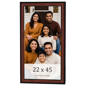 22x45 Frame Executive Brown Round Mahogany Finish Solid Wood Picture Frame | 1.25 Inch Moulding