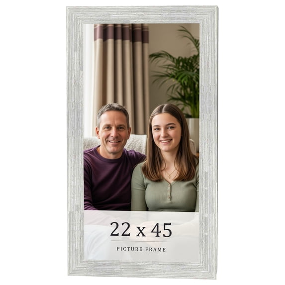 22x45 Frame White Real Wood Picture Frame Width 1.5 inches | Interior Frame Depth 0.5 inches | Barn