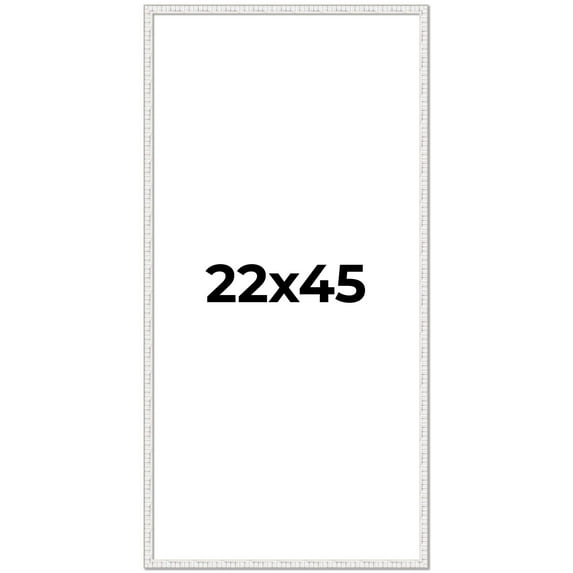 22x45 Frame White Scuffed Rustic Solid Wood Picture Frame | 0.75 Inch Moulding Width| Includes UV