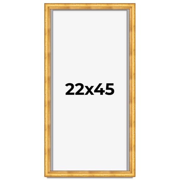 22x45 Shadow Box Frame Gold | 1.75 Inches Deep Real Wood Traditional Shadowbox Display Frame | UV