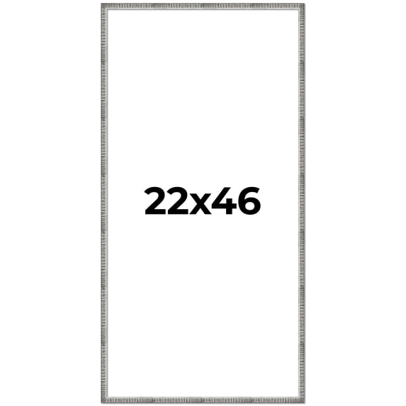 22x46 Frame Silver Picture Frame - Complete Modern Photo Frame Includes UV Acrylic Shatter Guard