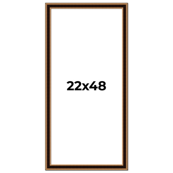 22x48 Frame Gold Brown Plein Air Vintage Solid Wood Picture Frame | 1.75 Inches Moulding Width |