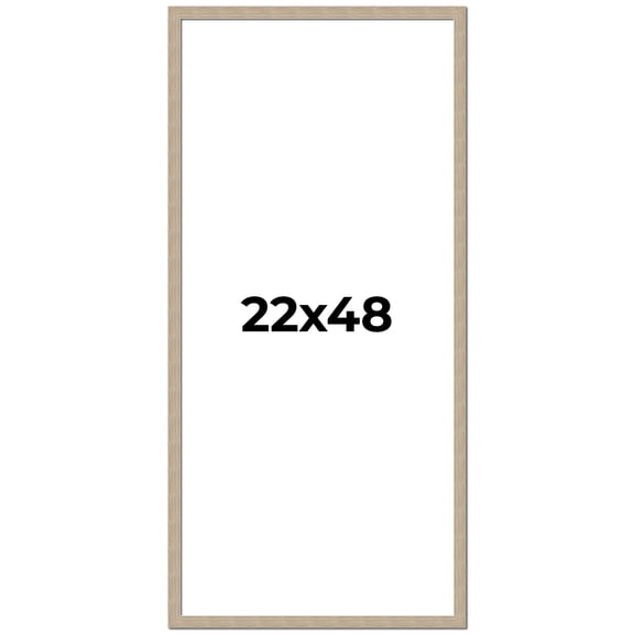 22x48 Frame Grey Solid Wood Picture Frame Width 1 Inches | Interior Frame Depth 0.5 Inches |