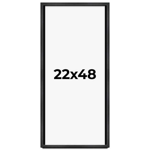 22x48 Shadow Box Frame Grey Charcoal Black | 0.875 Inches Deep | Solid Wood Shadowbox Display Frame