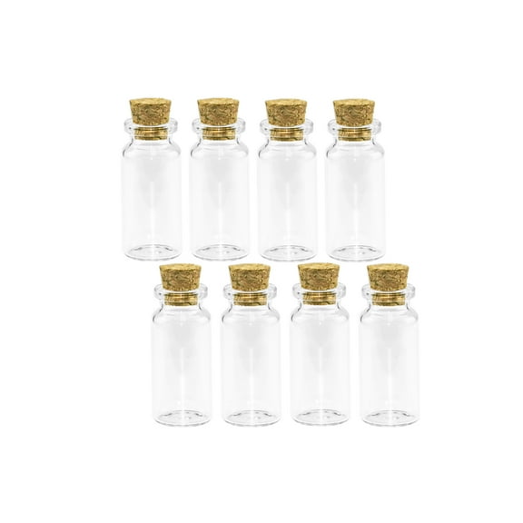 22x50x12.5mm 10ml Cute Transparent Glass Bottle with Cork for Wedding Holiday Decoration Coffee Shop Decoration 6pcs