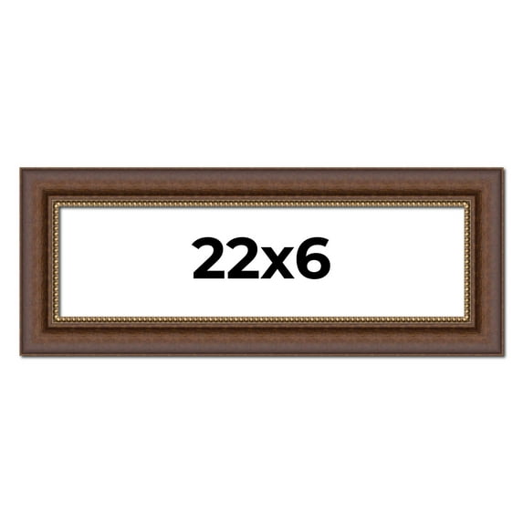 22x6 Copper and Brown Real Wood Picture Frame Width 2 inches | Interior Frame Depth 0.5 inches |