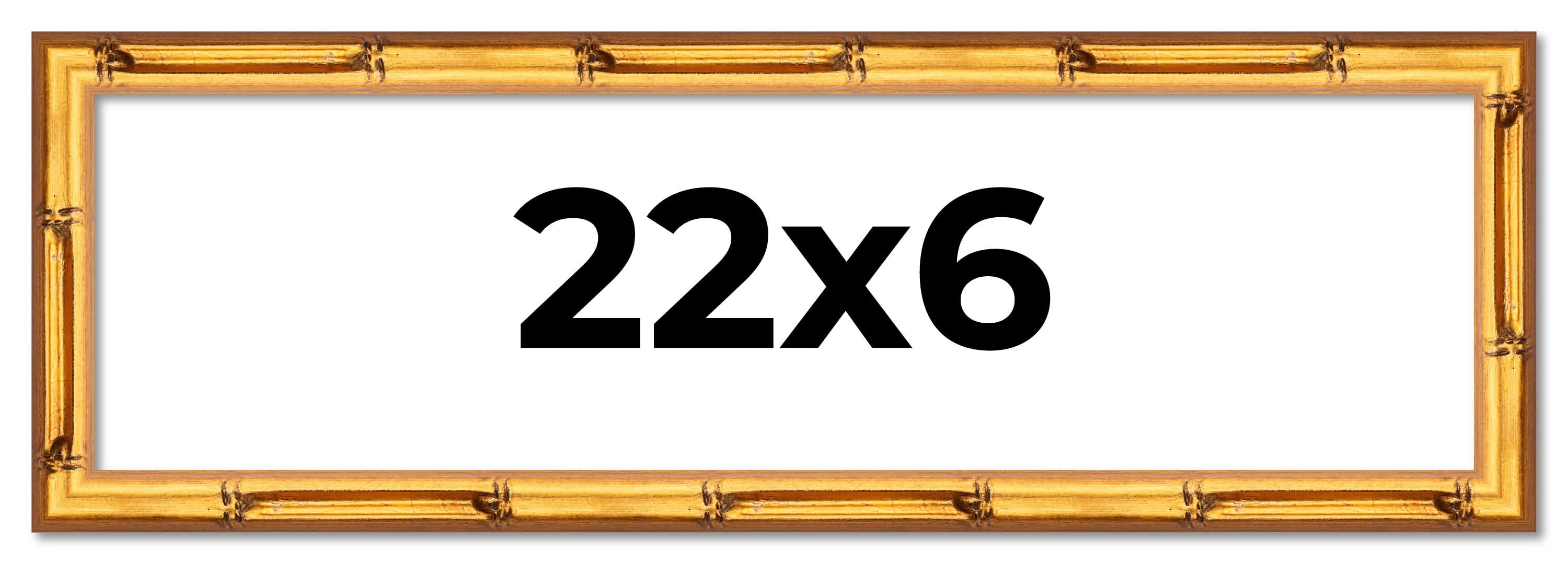 22x6 Frame Gold Bamboo Solid Wood Picture Frame | 1 Inch Moulding Width ...