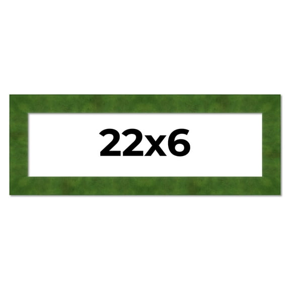 22x6 Frame Green Burl Solid Wood Picture Frame | 1.75 Inches Moulding Width | Interior Frame Depth