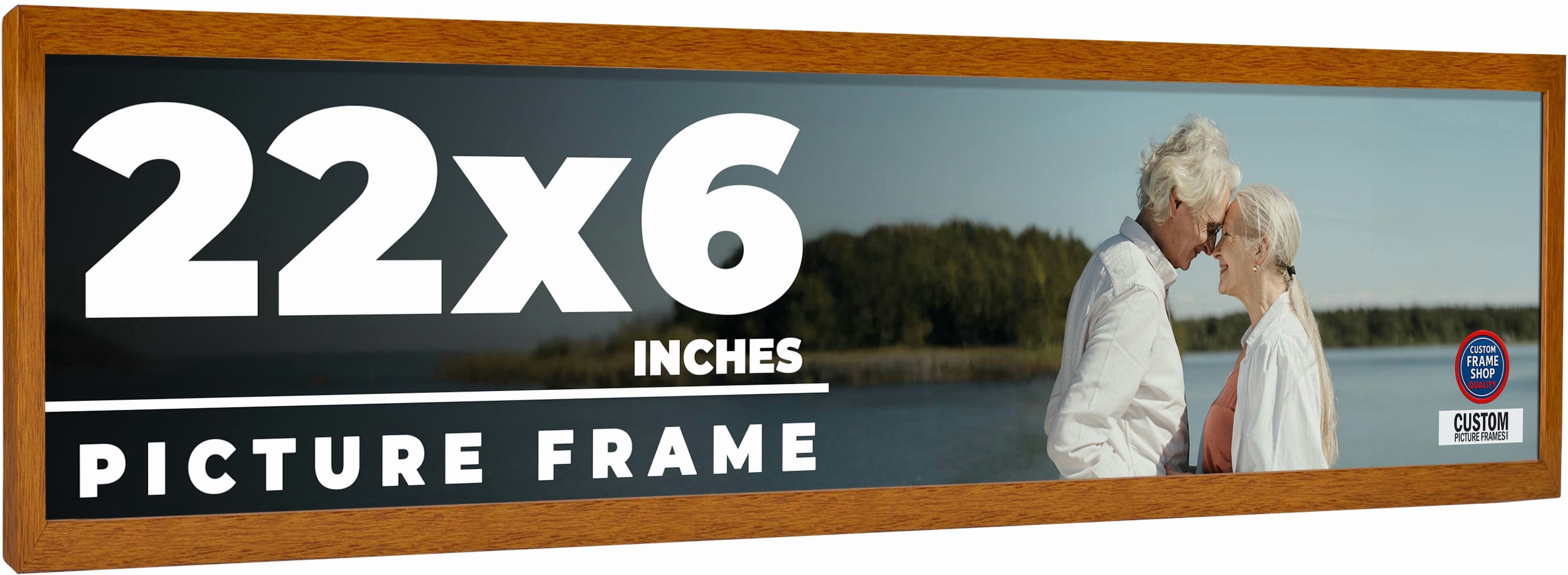 22x6 Honey Brown Real Wood Picture Frame Width 0.75 inches | Interior ...
