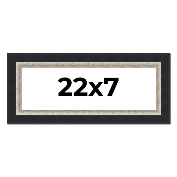 22x7 Frame Black Real Wood Picture Frame Width 2.25 Inches | Interior Frame Depth 0.5 Inches |