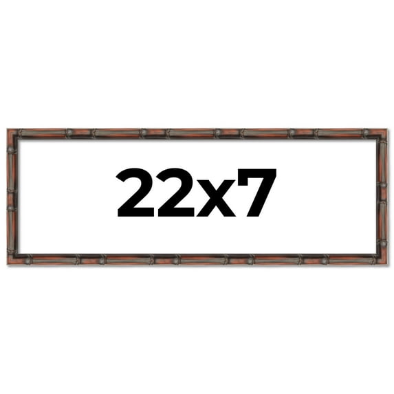 22x7 Frame Brown Bamboo with Dark Coffee/Walnut Finish | Solid Wood Picture Frame Width 0.75 Inches