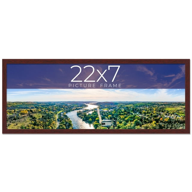 22x7 Frame Brown Solid Wood Picture Frame Width 0.75 Inches | Interior Frame Depth 0.5 Inches |