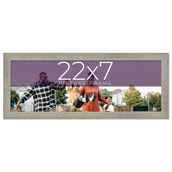 22x7 Frame Grey Real Wood Picture Frame Width 1.5 Inches | Interior Frame Depth 0.5 Inches | Barn
