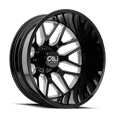 thumbnail image 1 of 22x8.25 Cali 9115D Invader DUALLY REAR Gloss Black/Milled Wheel 8x210 (-232mm), 1 of 3