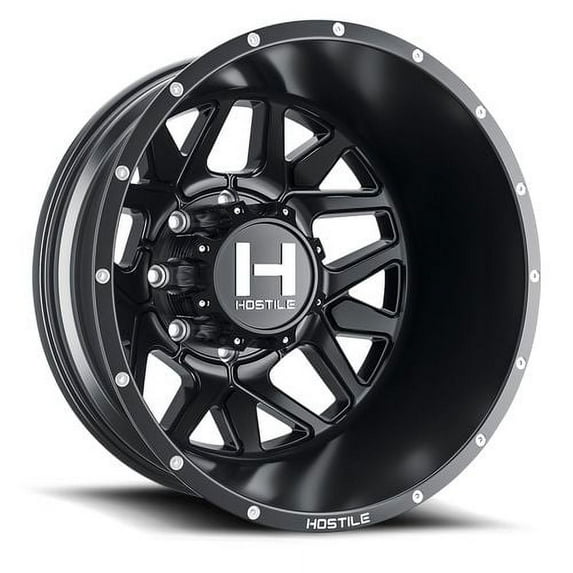 22x8.25 Hostile H402 Diablo Dually Rear Asphalt (Black) Wheel 8x200 (-221mm)