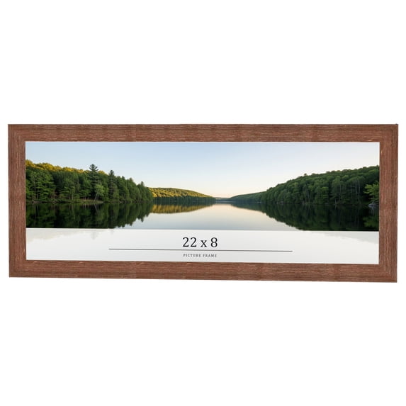 22x8 Frame Brown Farmhouse Solid Wood Picture Frame Width 1.5 Inches | Interior Frame Depth 0.5