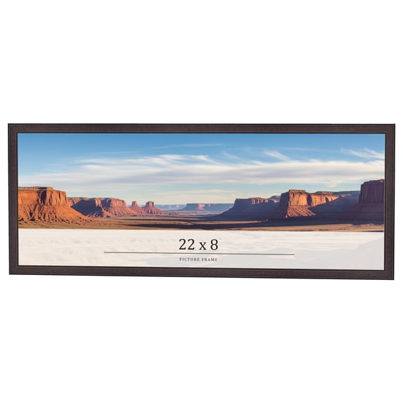 22x8 Rustic Brown Real Wood Picture Frame Width 0.75 inches | Interior Frame Depth 0.5 inches |