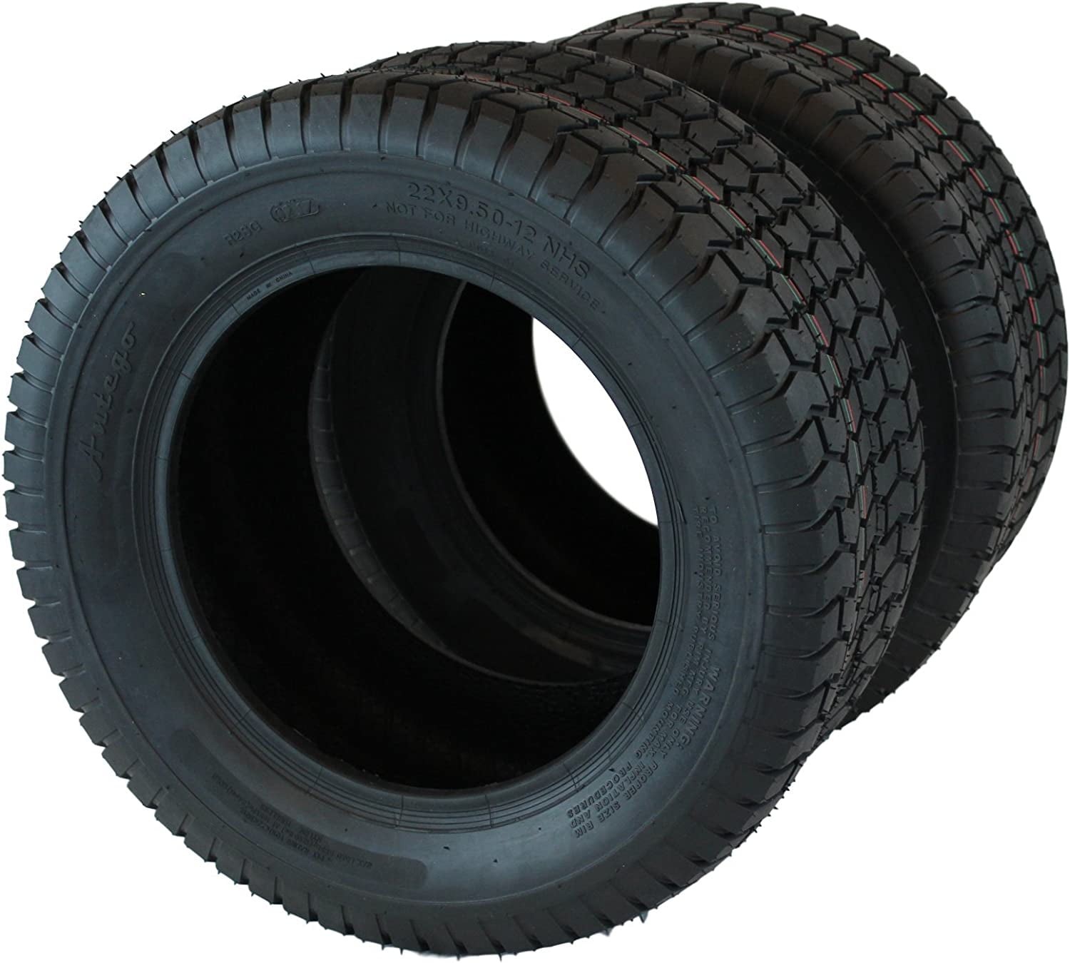 22x9.50-12 4 Ply Turf Tires for Lawn & Garden Mowers Set of (2) 22x9.5-12
