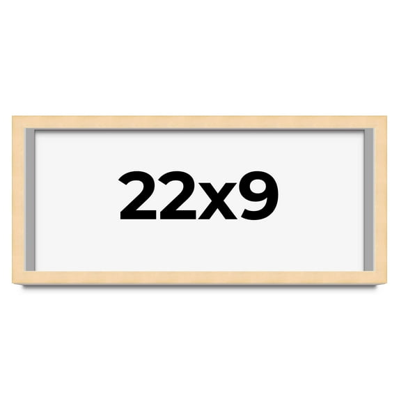 22x9 Frame Beige Real Wood Picture Frame Width 0.75 inches | Interior Frame Depth 0.5 inches |