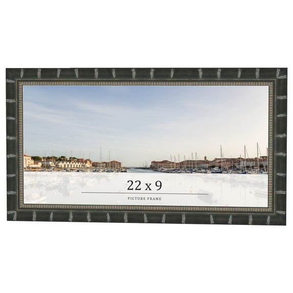 22x9 Frame Black Bamboo Solid Wood Picture Frame Width 1.5 Inches | Interior Frame Depth 0.5 Inches