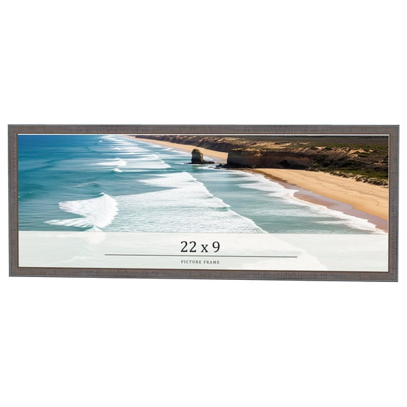 22x9 Frame Blue Kingsley Pewter Solid Wood Picture Frame Width 0.75 Inches |Interior Depth 0.5