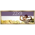 thumbnail image 1 of 22x9 Frame Gold Bronze Solid Wood Picture Frame Width 0.75 Inches | Interior Frame Depth 0.5 Inches, 1 of 8