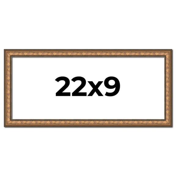 22x9 Frame Gold Real Wood Picture Frame Width 1.25 inches | Interior Frame Depth 0.5 inches |