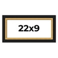 thumbnail image 1 of 22x9 Frame Gold Real Wood Picture Frame Width 2.25 Inches | Interior Frame Depth 0.5 Inches |, 1 of 8