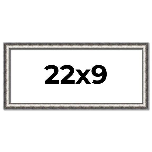 22x9 Frame Silver Real Wood Picture Frame Width 1.125 Inches | Interior Frame Depth 0.5 Inches |