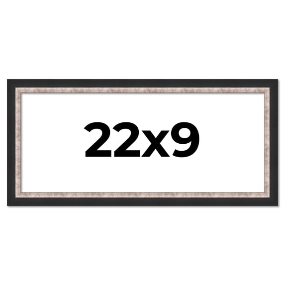 22x9 Frame Silver Real Wood Picture Frame Width 1.25 Inches | Interior Frame Depth 0.75 Inches |