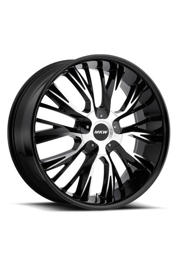 22x9 MKW M122 Gloss Black Machined Wheel 5x115/5x120 (18mm)