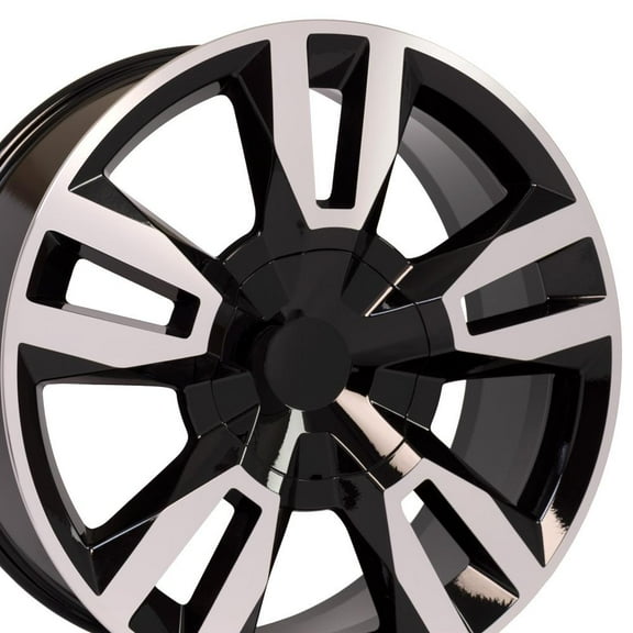 OE Wheels CV40 22 Inch Rim Fits Tahoe RST Style 6x139.7 22x9 Gloss Black Machined - Hollander 5620 (1)