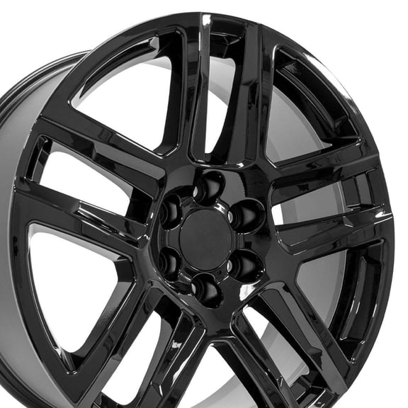 OE Wheels CV63 22 Inch Rim Fits Silverado 1500 Z71 Style 6x139.7 22x9 Gloss Black - Hollander 5913 (1)